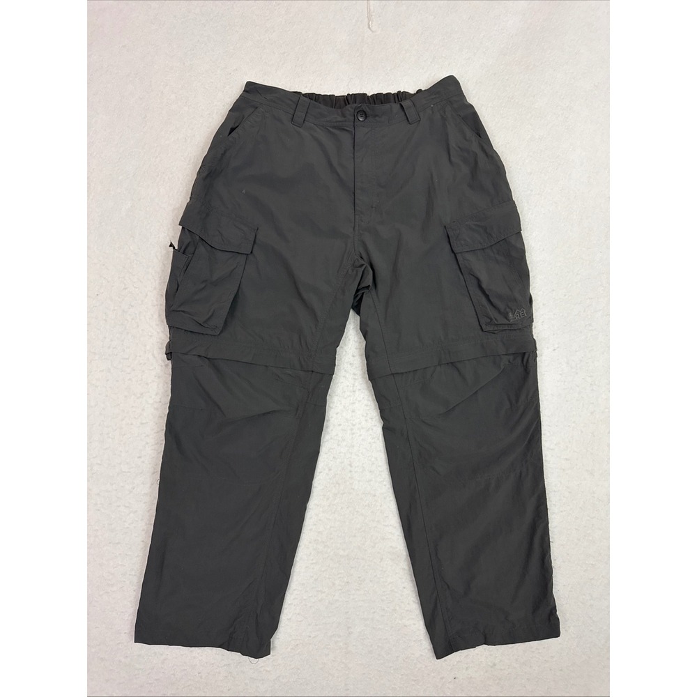 REI Sahara Convertible Pants Mens Large 30 Gray Hiking Cargo Zip Off